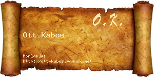 Ott Kabos névjegykártya